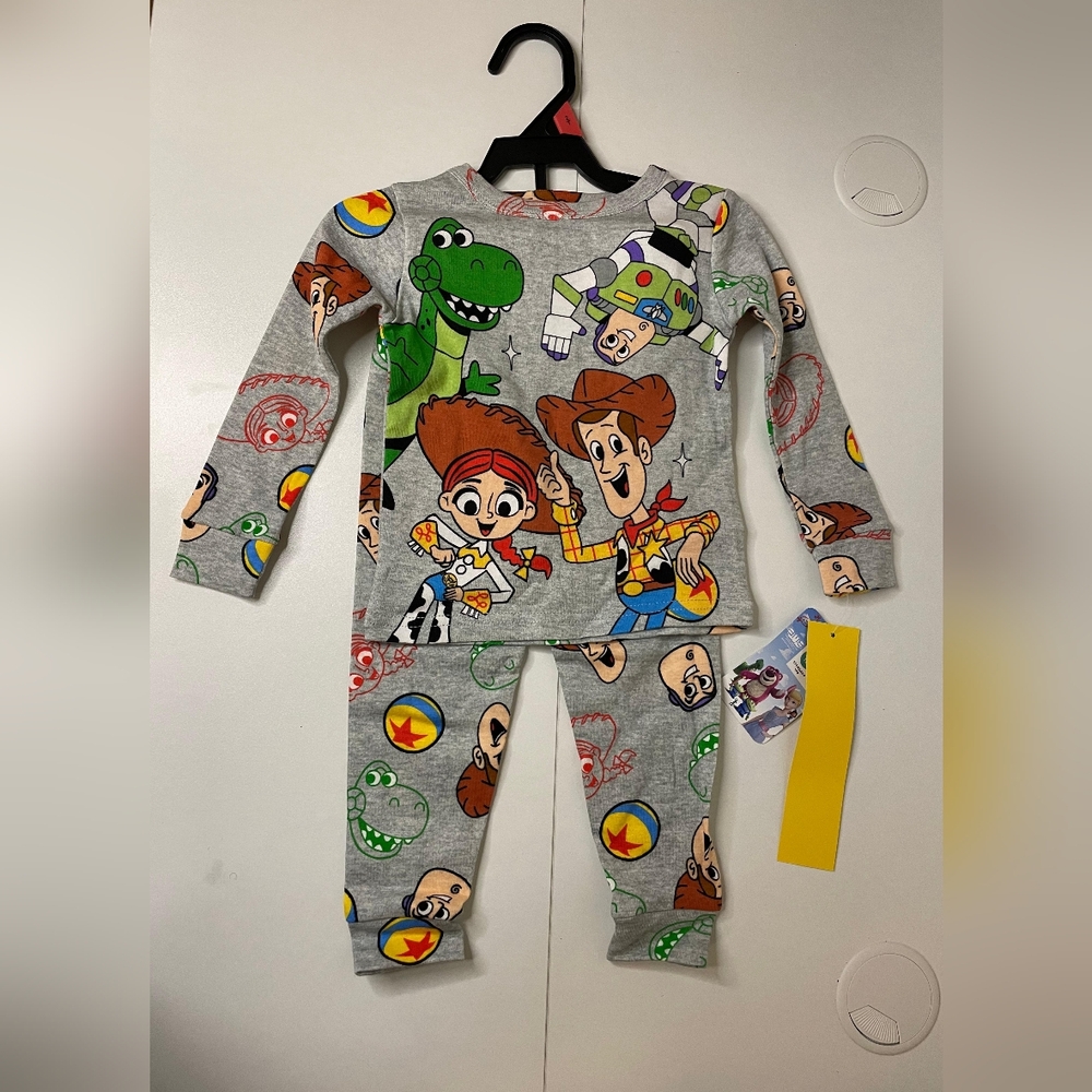Toy Story Kids Pajama Set - Grey with Woody, Jessie, Buzz & Rex